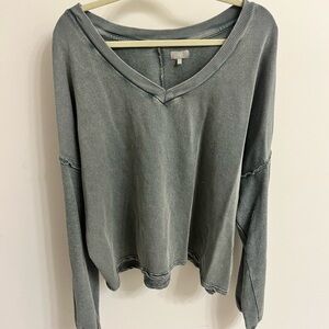 True Craft Green Oversized Long Sleeve Hoodie